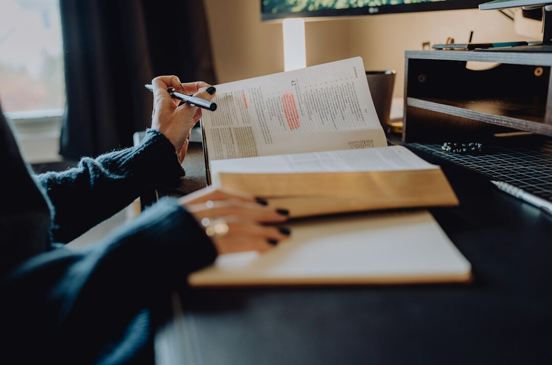 journalist reviewing documents